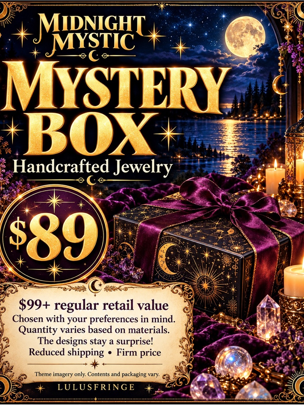 Artisan Midnight Mystic Necklace Gift Box – Purple & Gold